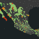 Map of total cases per municipality, UNAM.